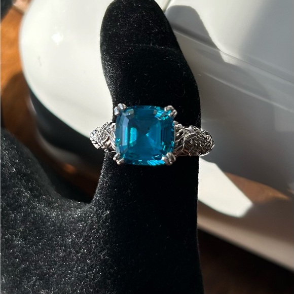 Judith Ripka Sterling silver blue topaz ring - Picture 5 of 8